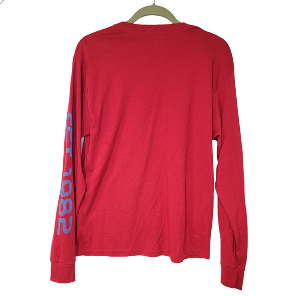 Disney Parks Authentic Apparel Epcot T-Shirt Long Sleeves Red Size Medium - Picture 2 of 4